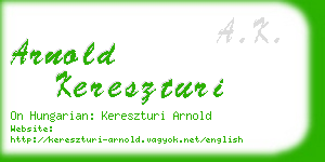arnold kereszturi business card